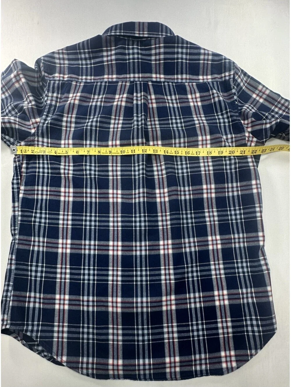 Banana Republic 100% Cotton Plaid Button Up Blue Mens L